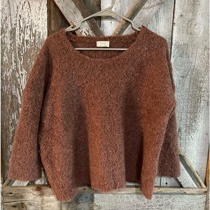 Wrap designed in London fuzzy sweater.